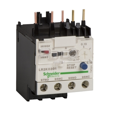 Thermal relays, coordinated with TeSys K contactors, to protect from overloads motors up to 12 A (5.5 kW / 400 V)