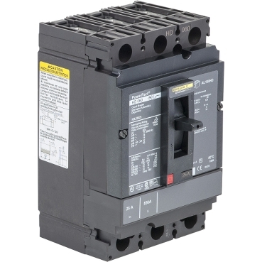 HDL36025T - Circuit breaker, PowerPacT H, 25A, 3 pole, 600VAC 