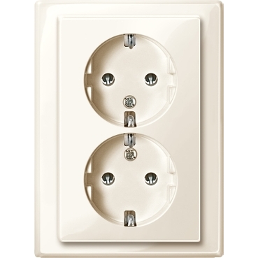 239344 - SCHUKO-Doppel-Steckdose, weiß glänzend, M-SMART  