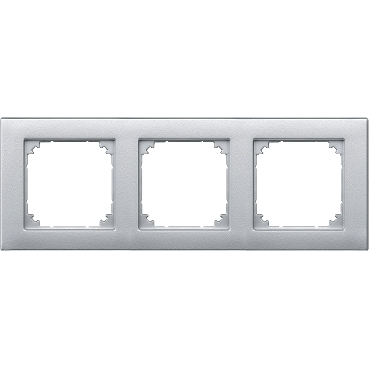 486360 Cover frame Merten M Plan 3 gangs aluminium Schneider