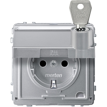 Merten MEG2328-1425 Shuko dual plug socket, BRS, plug-in