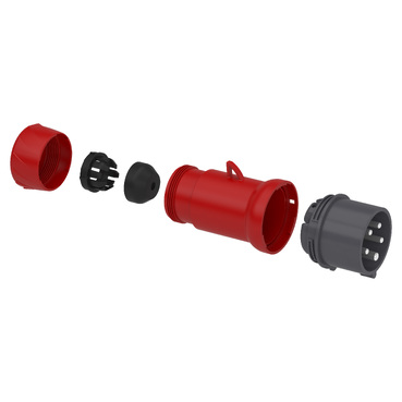 Mureva PK Wander Plug screw connection 16A 3P-N-E 380-415V IP44 - TI-Exploded