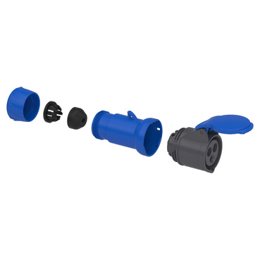 Mureva PK Wander Socket screw connection 16A 2P-E 200-250V IP44 - TI-Exploded