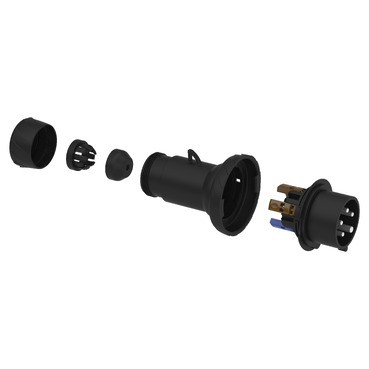 Mureva PK Wander Plug fast connection 16A 3P-N-E 480-500V IP67 - TI-Exploded