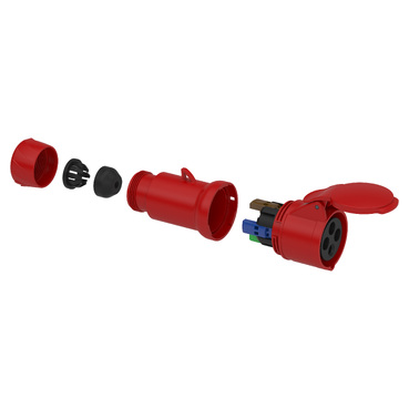 Mureva PK Wander Socket fast connection 16A 3P-E 380-415V IP44 - TI-Exploded