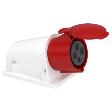 PratiKa socket - fast - angled - 32A - 3P + E - 380...415 V AC - wall