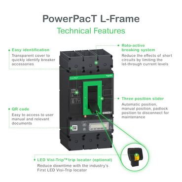 LLA36400U43X - Circuit breaker, PowerPacT L, 400A, 3 pole, 600VAC