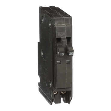 QOT1520 - Tandem mini circuit breaker, QO, 1 x 1 pole at 15A, 1 x