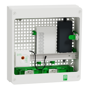 Resi9 Coffret VDI 18M2R - Switch  9ports PoE - 2 prises - grade 3TV 8xRJ45 cat6a