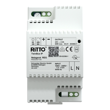 RGE2057100 - Power supply, TwinBus IP, 24 V DC, 60 W, grey 