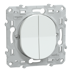 Ovalis - double poussoir fermeture - 10AX - Blanc