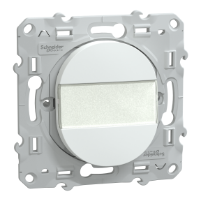 Ovalis - poussoir à fermeture avec porte-étiquette - 10AX - Blanc