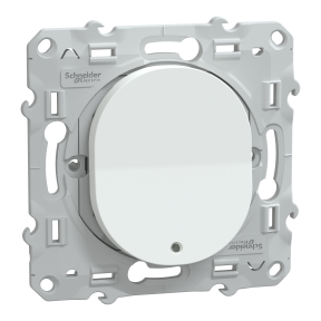 Ovalis - poussoir à fermeture lumineux - 10AX - LED bleu 250V - Blanc