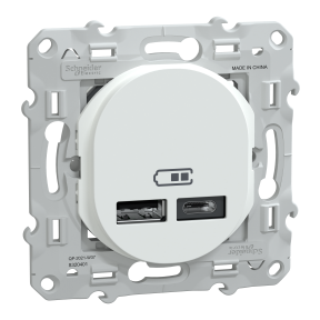 Ovalis - double chargeur USB A+C 12W - Blanc