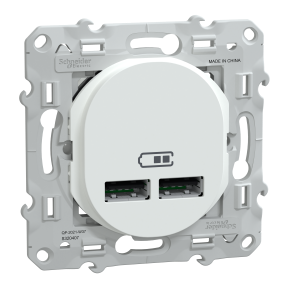 Ovalis - double chargeur USB A+A 10,5W - Blanc