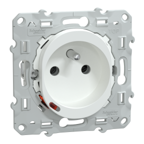 WISER Ovalis - Prise 2P+T connectée - coloris Blanc - 16A - Zigbee