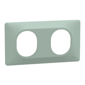 Ovalis - Plaque de finition - 2 postes Horizontal - entraxe 71mm - Sauge