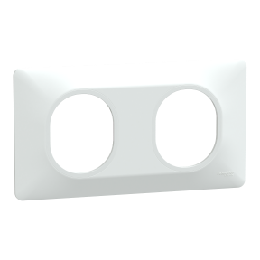 Ovalis - Plaque de finition - 2 postes Horizontal - entraxe 71 mm - Blanc