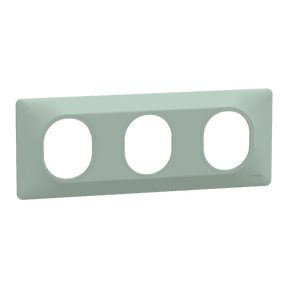 Ovalis - Plaque de finition - 3 postes Horizontal - entraxe 71mm - Sauge
