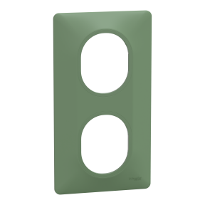 Ovalis - Plaque de finition - 2 postes Vertical - entraxe 71mm - Vert Forêt
