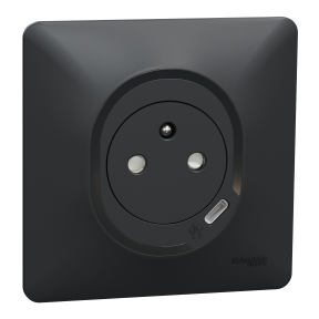 Ovalis - combi 2P+T 16A affleurante+chargeur USB-C 10,5W - connex. auto - Anth