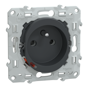 WISER Ovalis - Prise 2P+T connectée - coloris Anthracite -16A - Zigbee