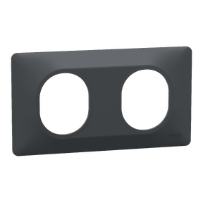 Ovalis - Plaque de finition - 2 postes Horizontal - entraxe 71 mm - Anthracite