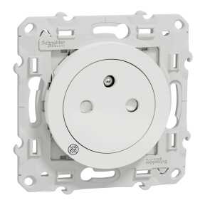 Odace - prise de courant 2P+T affleurante - connexion rapide, Antibacterien