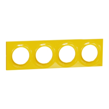 Schneider - Odace Styl - Plaque - Blanc Recyclé 4 Postes Horizontaux Verticaux 71mm Ref S510708 3606481095756