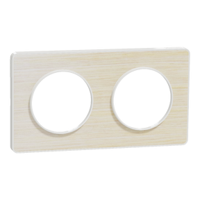 Odace Touch, plaque Bois nordique liseré Blanc 2 postes horiz./vert. 71mm
