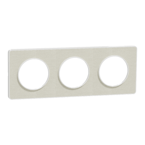 Odace Touch  - PLQ Kvadrat Craie/blanc 3 postes horiz. ou vert. entraxe 71mm