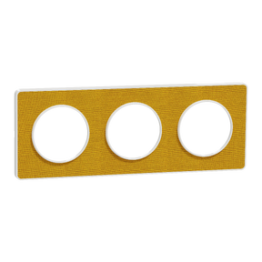 Odace Touch  - PLQ Kvadrat Ocre/Blanc 3 postes horiz. ou vert. entraxe 71mm