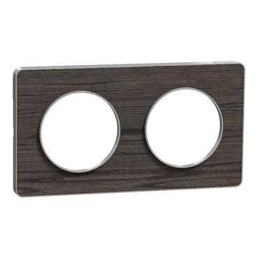 Odace Touch, Plaque Ardoise Avec Liseré Alu 2 Postes Verticaux Entraxe 57mm S530814v