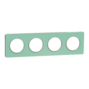 Odace Touch, plaque Translucide Verre avec liseré Alu 4 postes horiz./vert. 71mm