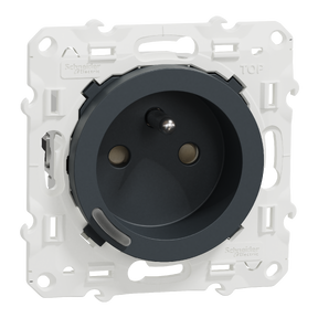Wiser Odace - Prise 2P+T connectée - 16A  - zigbee - Anthracite