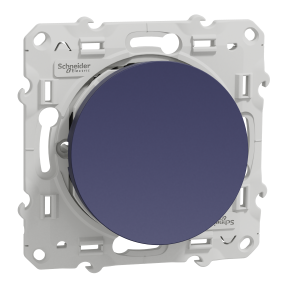Odace - bouton poussoir - coloris bleu Cobalt mat - 10A - fixation à vis