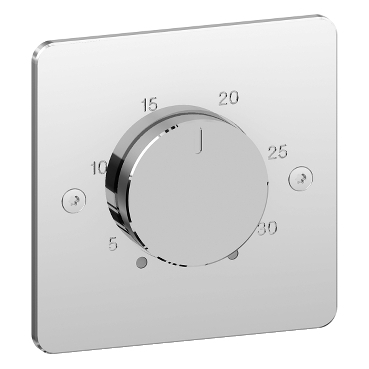 S800501CV - Sequence 5 - thermostat - Chrome Vif - chauff./clim - cde  rotative - 80x80mm - Professionnels | Schneider Electric France