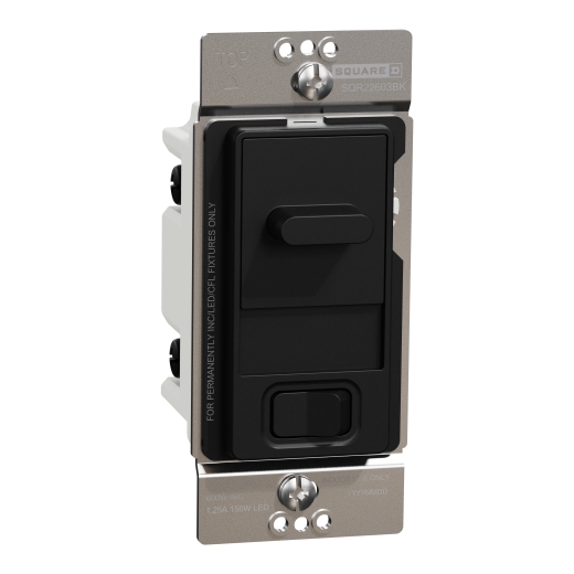 X Series 15A 600W Single Pole/3 Way Slider Dimmer Matte Black