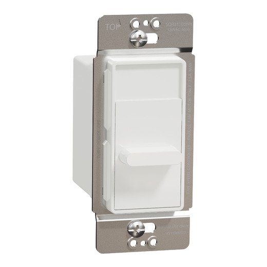 X Series 2.5A 3 Speed Slide Fan Controller Back Wires Matte White