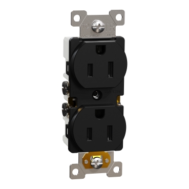 SQR42101BK - Socket-outlet, X Series, 15A, standard, duplex