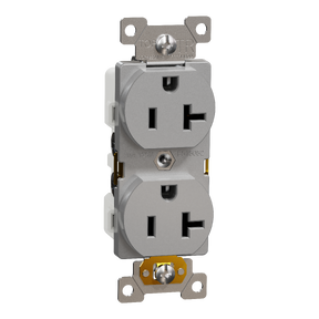 Socket-outlet, X Series, 20A, standard, duplex, tamper resistant, weatherproof, commercial, gray, matte finish