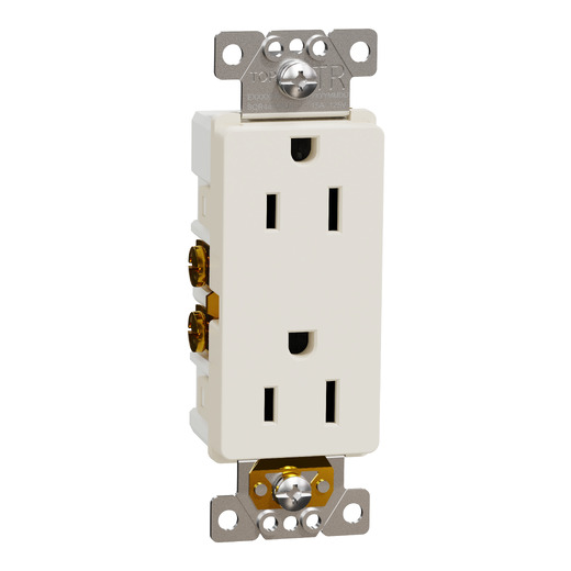 X Series 15A 125V Tamper Resistant Duplex Decorator Receptacle Side Wire Clamps Matte Light Almond