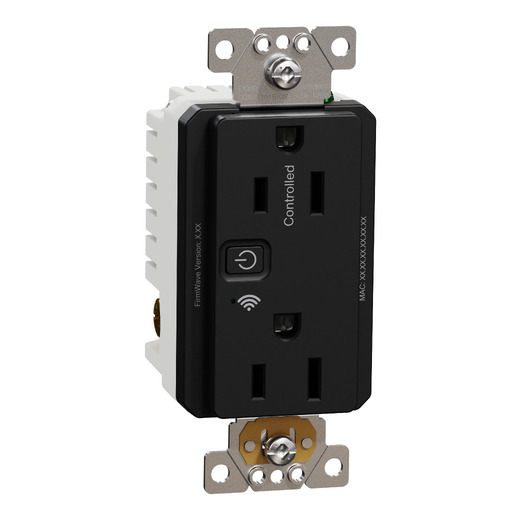 Socket-outlet, X Series, 15A, decorator, tamper resistant, Wi-Fi connected, black, matte finish