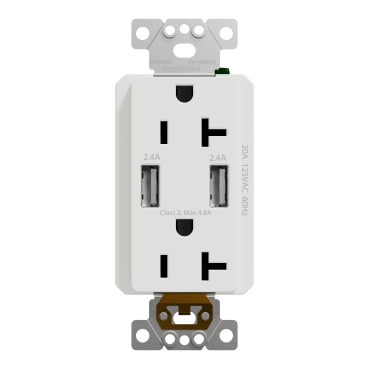 SQR55241WH USB charger socket outlet X Series 20A socket