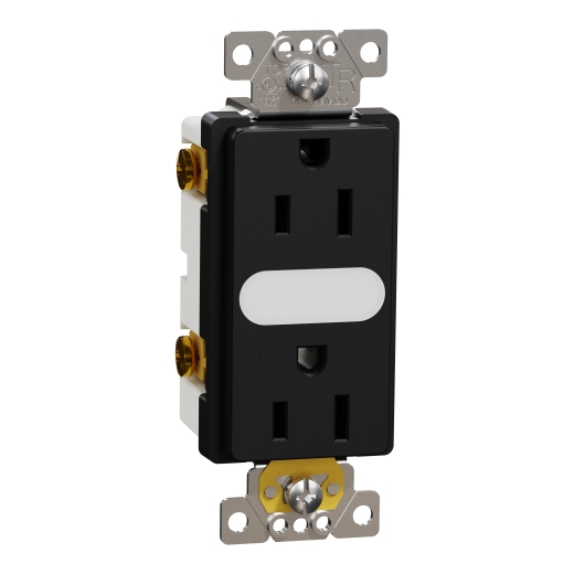 X Series 15A 125V Tamper Resistant Lighted Duplex Decorator Receptacle Side Wire Clamps Matte Black