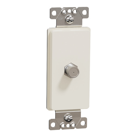 TV socket, X Series, CATV, F connector, 1 gang, light almond, matte finish