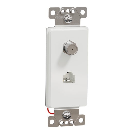 TV/telephone socket, X Series, F connector/RJ11 (4P4C), 1 gang, white, matte finish