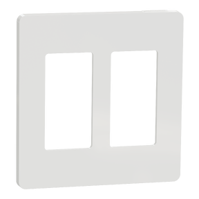 X Series 2 Gang Standard Size Screwless Wall Plate Matte White