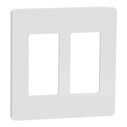 X Series 2 Gang Standard Size Screwless Wall Plate Matte White