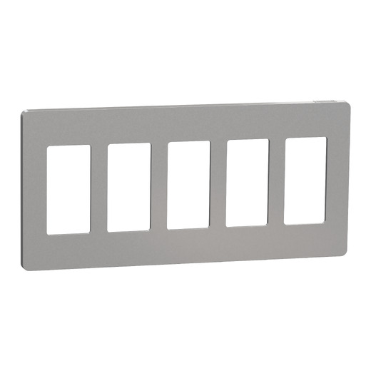 X Series 5 Gang Standard Size Screwless Wall Plate Matte Gray